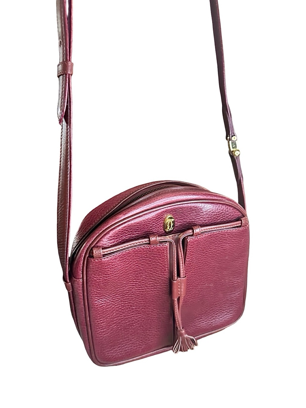 1980’s Must de Cartier Pebbled Leather Crossbody bag - Vintage French Luxury